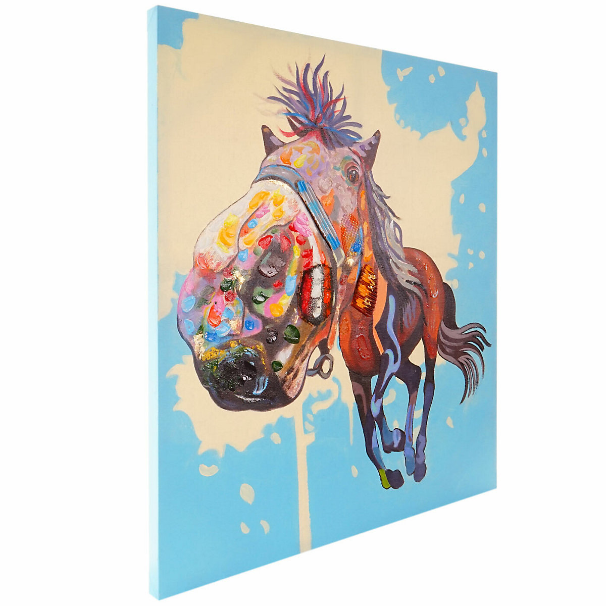 3D Ölgemälde Pferd, XL, handgemalt 100x90cm