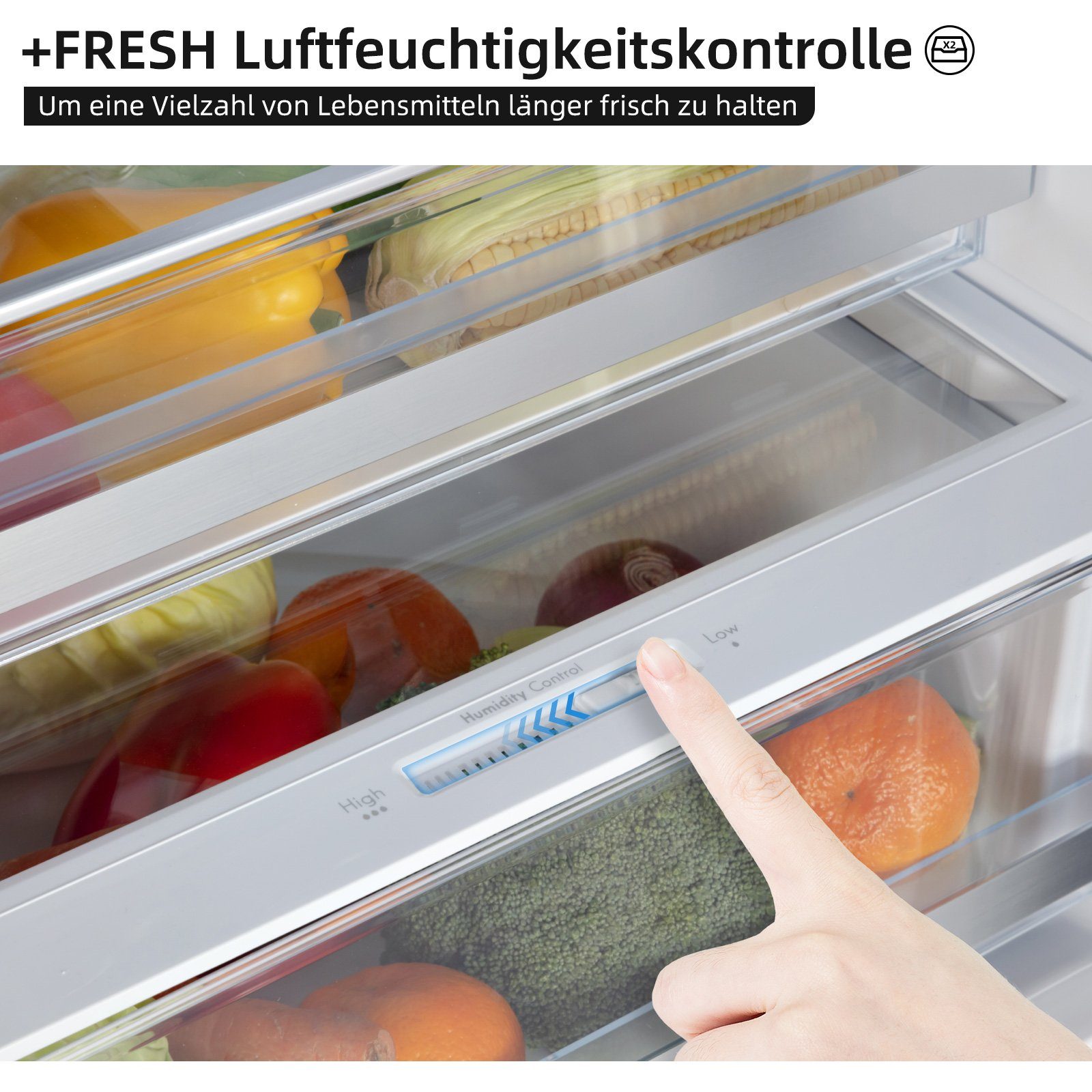 CHiQ Kühl-/Gefrierkombination FBM351NEI42, 200 cm hoch, 59.5 cm breit, No frost,12 Jahre Garantie auf den Kompressor