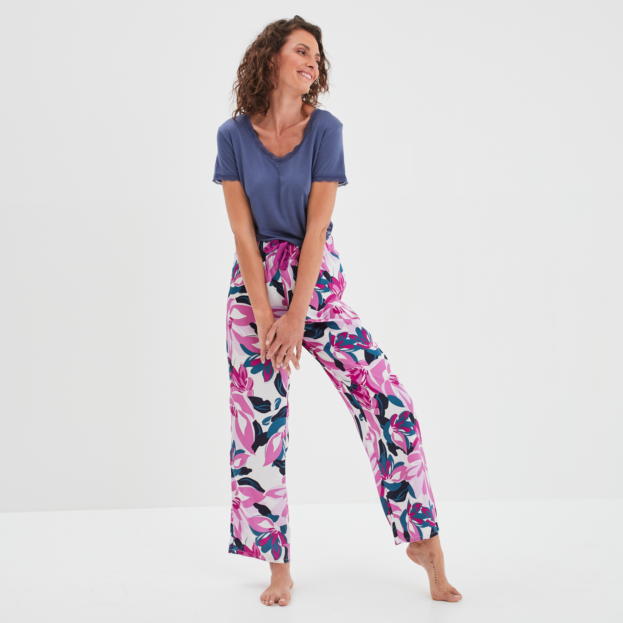 T-shirt de pyjama bleu foncé femme | La Halle
