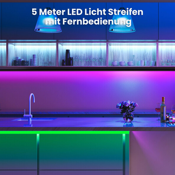 LED-Strip mit Musiksensor, 5 m, 2er Set