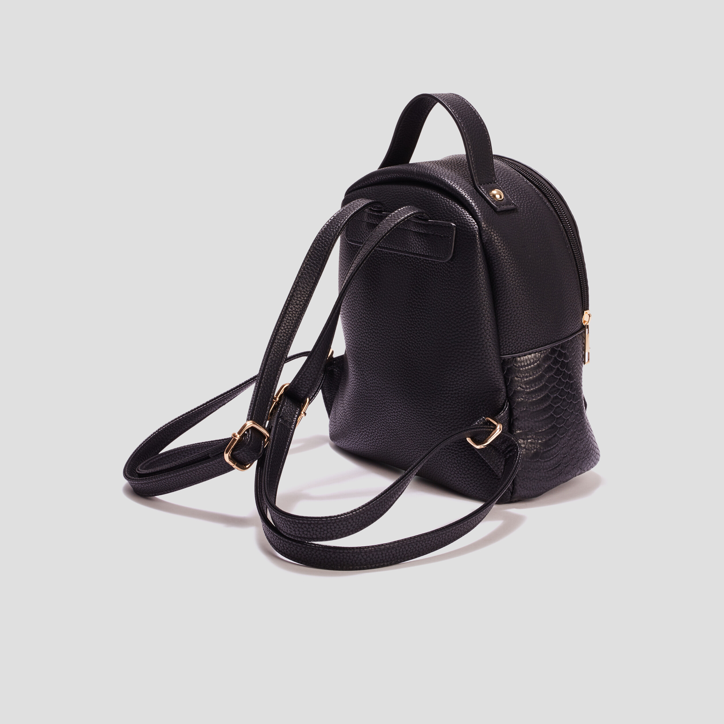 Sac à dos aspect croco noir femme | La Halle