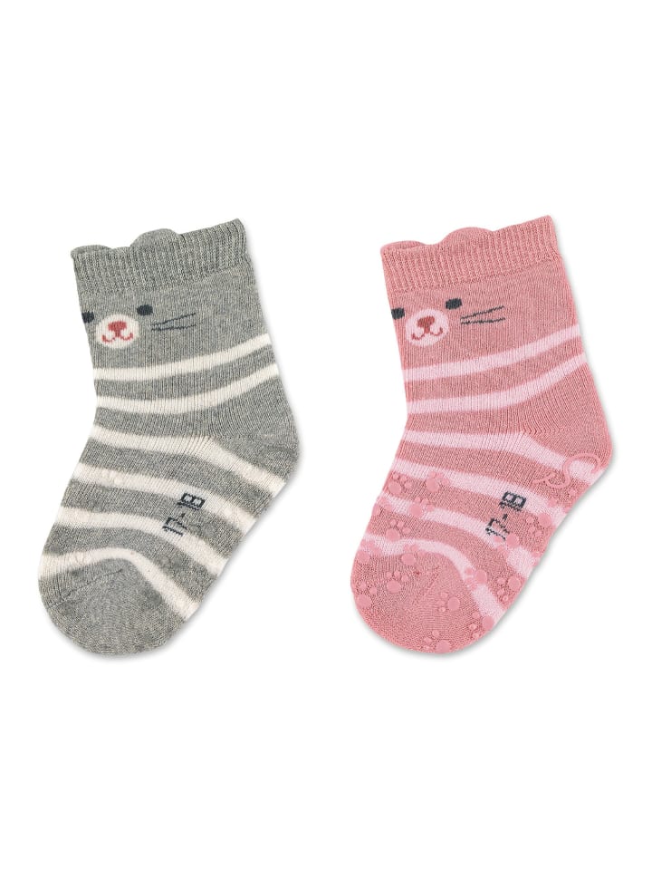 Sterntaler ABS Krabbelsocken 2er-Pack Katze in hellgrau mel. günstig kaufen