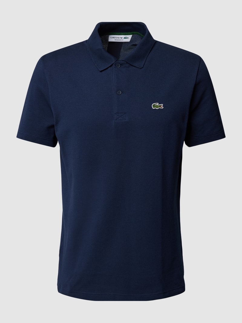 Regular Fit Poloshirt aus Baumwolle mit Label-Detail in marineblau