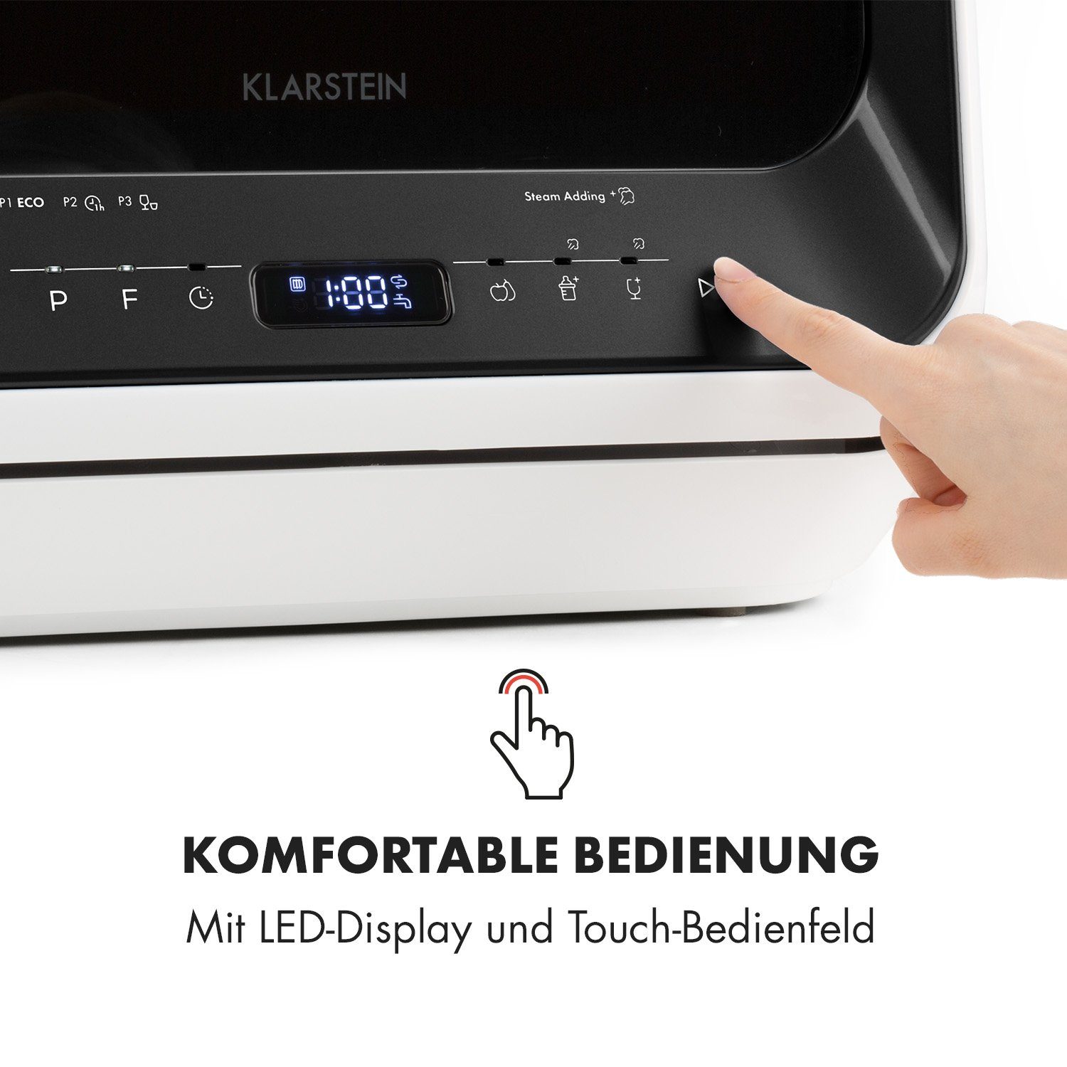 Klarstein Standgeschirrspüler Amazonia Mini Geschirrspülmaschine 6 Programme LED-Display, 10033480A, 6 l, Mini Geschirrspüler klein Spülmaschine freistehend