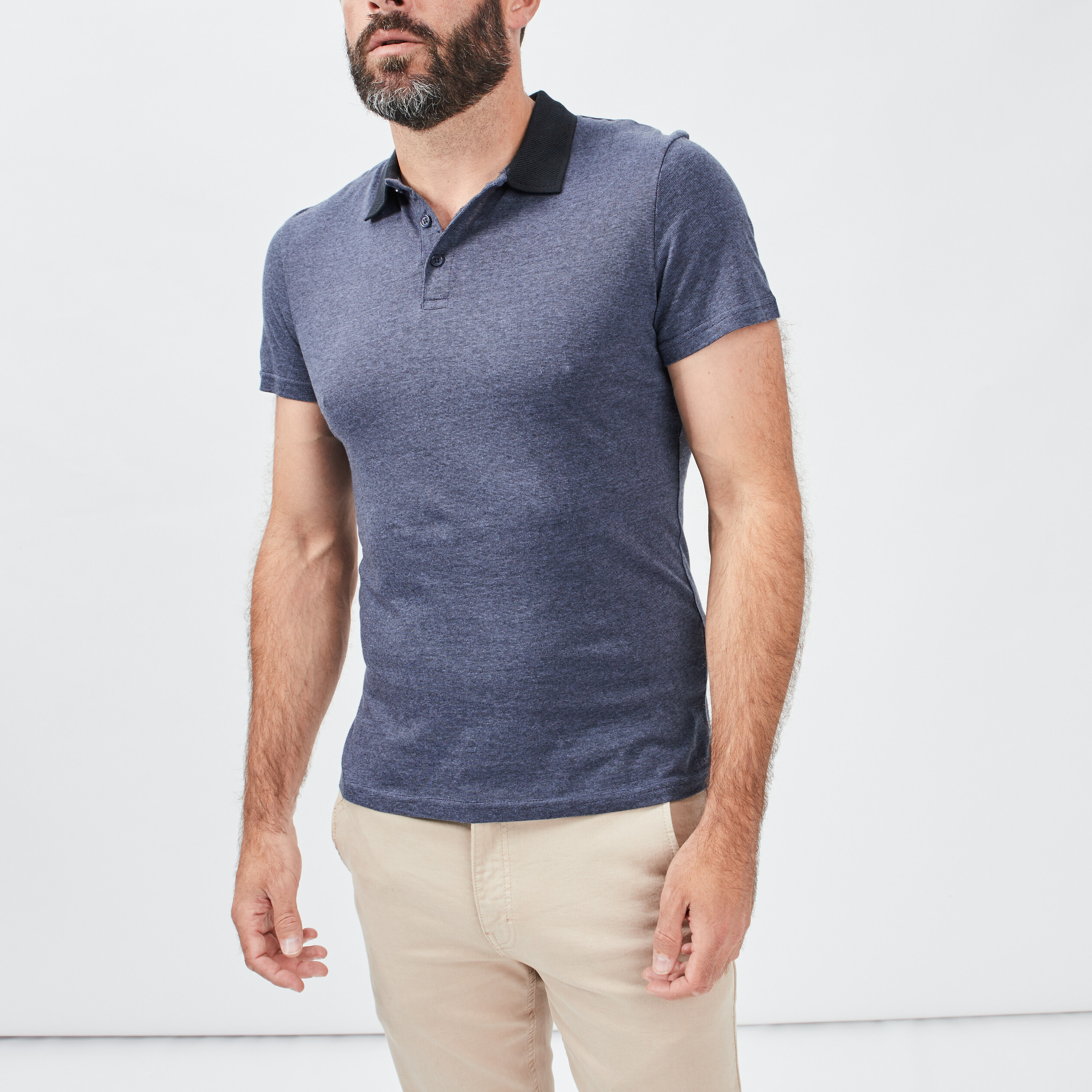 Polo manches courtes bleu marine homme | La Halle