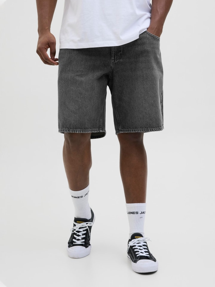 JACK & JONES PLUS Jeans-Shorts in Black Denim günstig kaufen