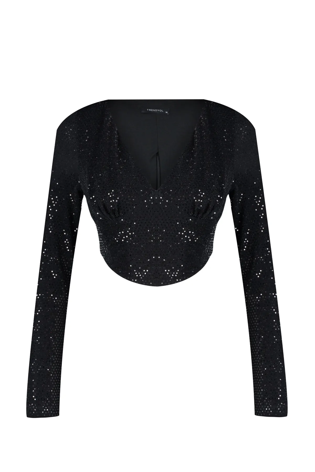 Trendyol Collection  Schwarz glänzendes Bustier TPRAW24BS00008