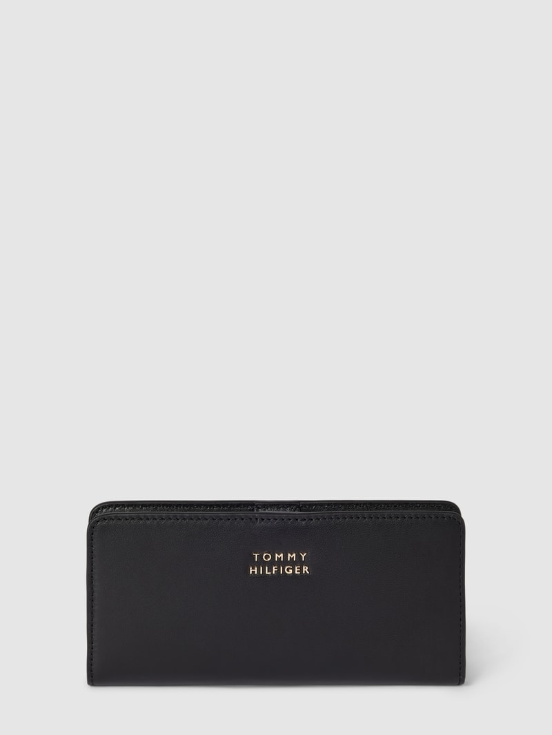 Portemonnaie mit Label-Details Modell 'CHIC' in schwarz