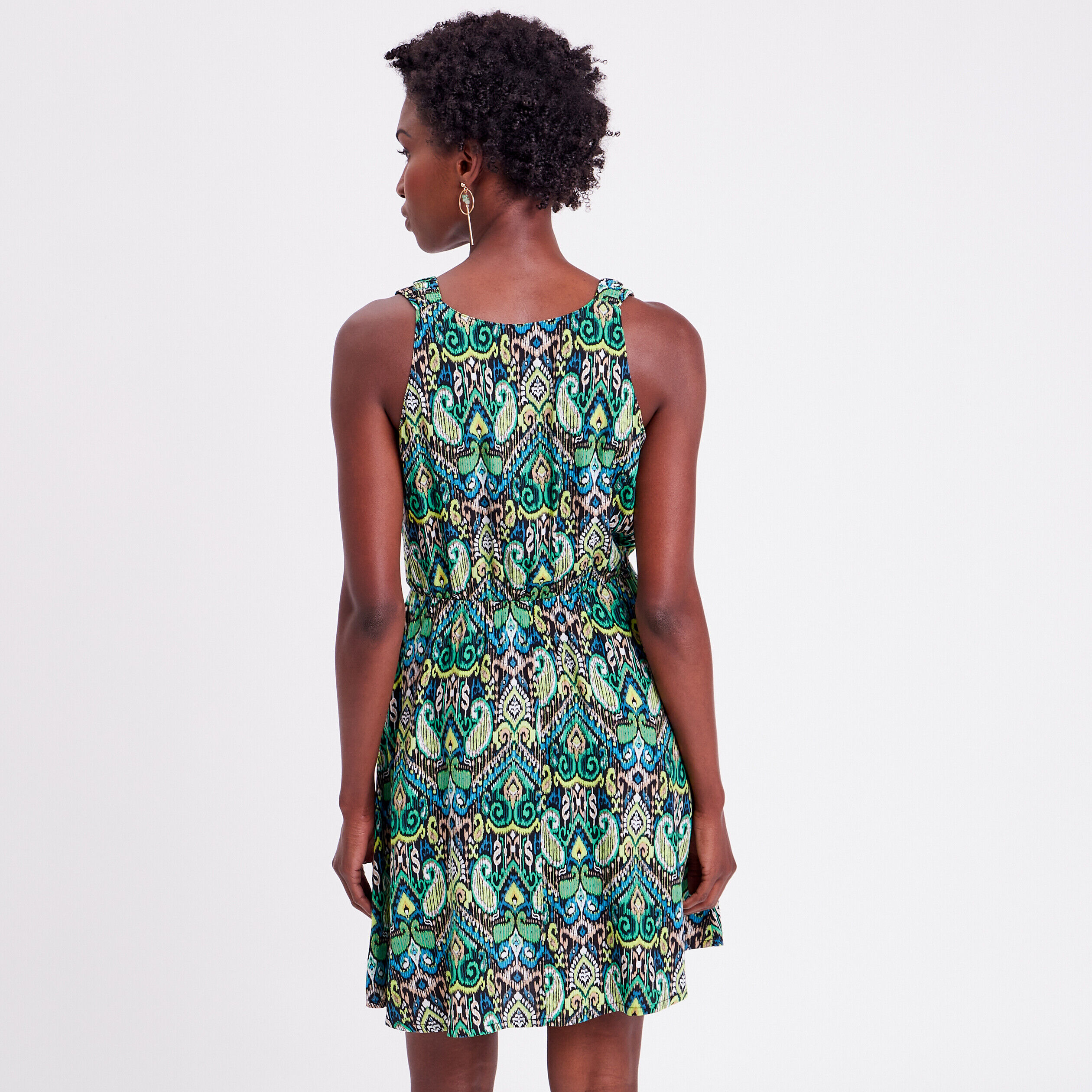 Robe évasée avec bretelles noir femme | Cache Cache