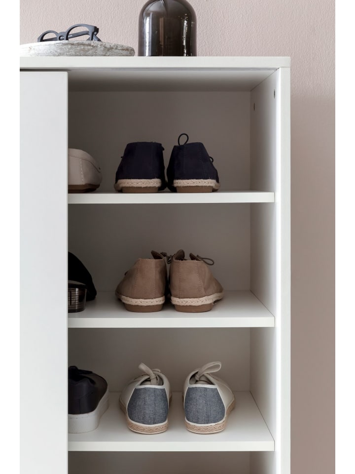 KADIMA DESIGN Schuhschrank FULDA: 20 Paar Schuhe, moderne Ablagefächer, Schiebetüren in Weiß günstig kaufen onesize