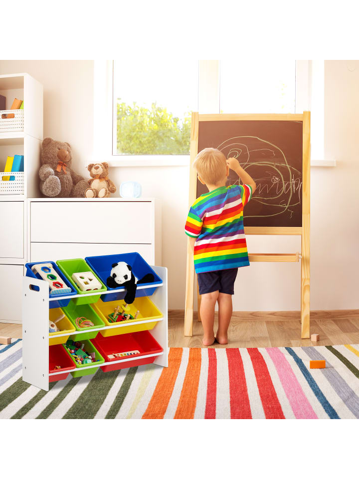 relaxdays Kinderregal mit Boxen in Bunt - (B)86 x (H)88 x (T)31 cm günstig kaufen onesize