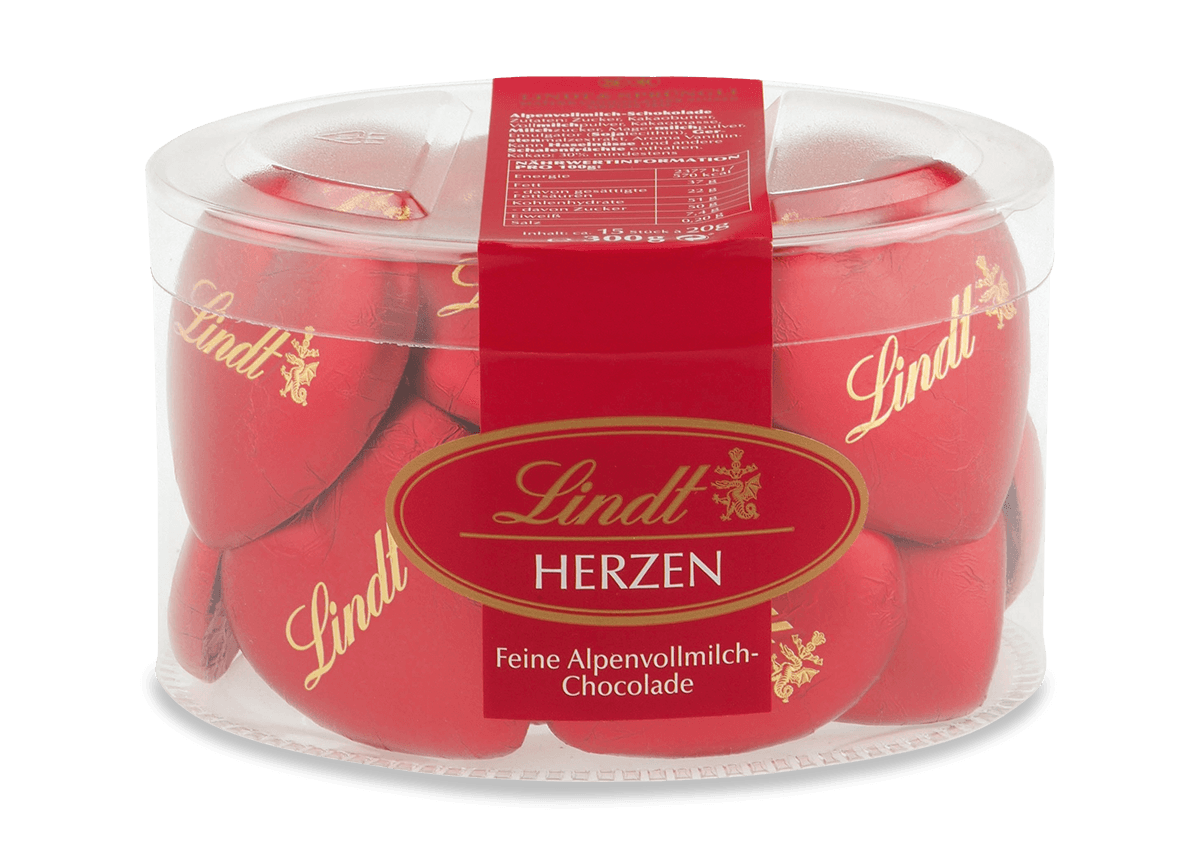 Schokoladenherzen Rot Köcher, 300g