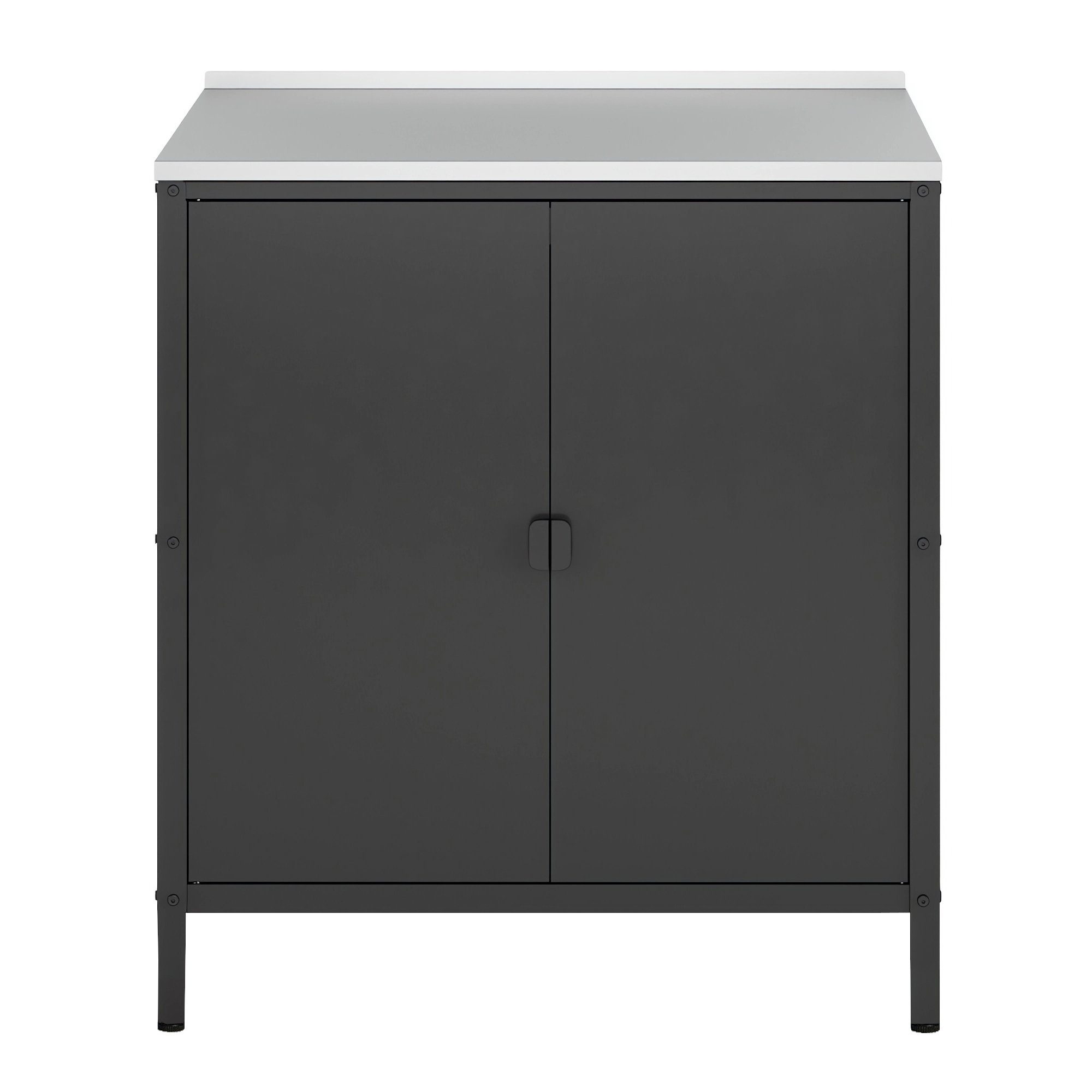 casa.pro Mehrzweckschrank Bolognano Schrank 92x80x50cm mit 2 Türen Schwarz, matt, matt
