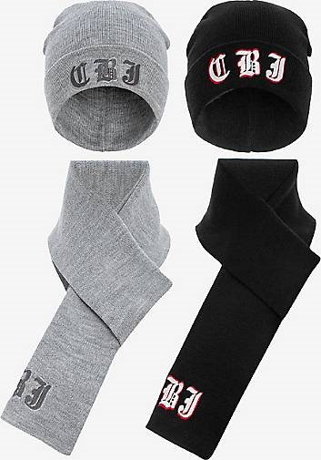 Cipo & Baxx Mütze + Schal 4er-Set mit trendigem Markenlogo