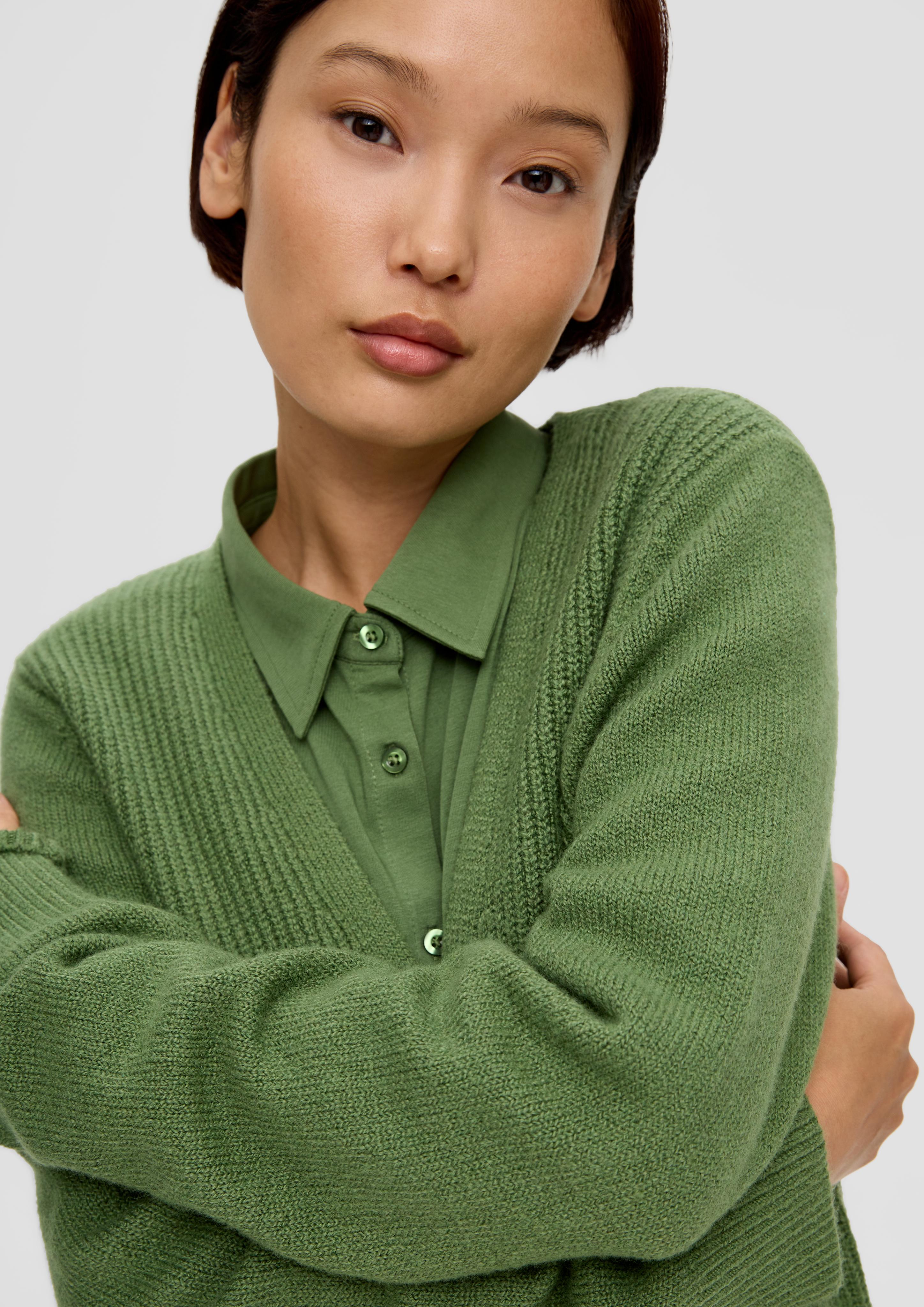 Strickjacke aus Wollmix  2134366-7834