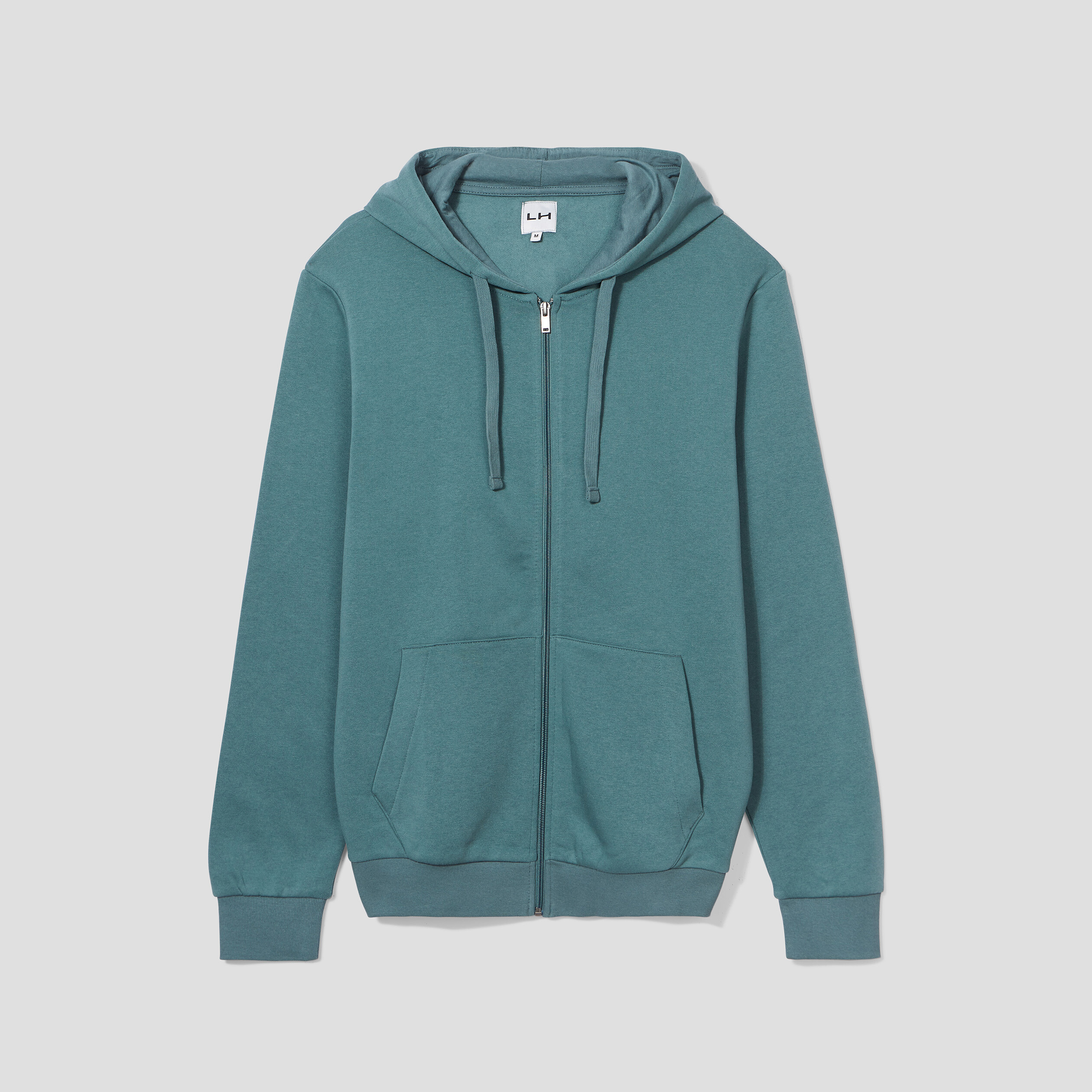 Sweat zippé molleton à capuche vert foncé homme | La Halle