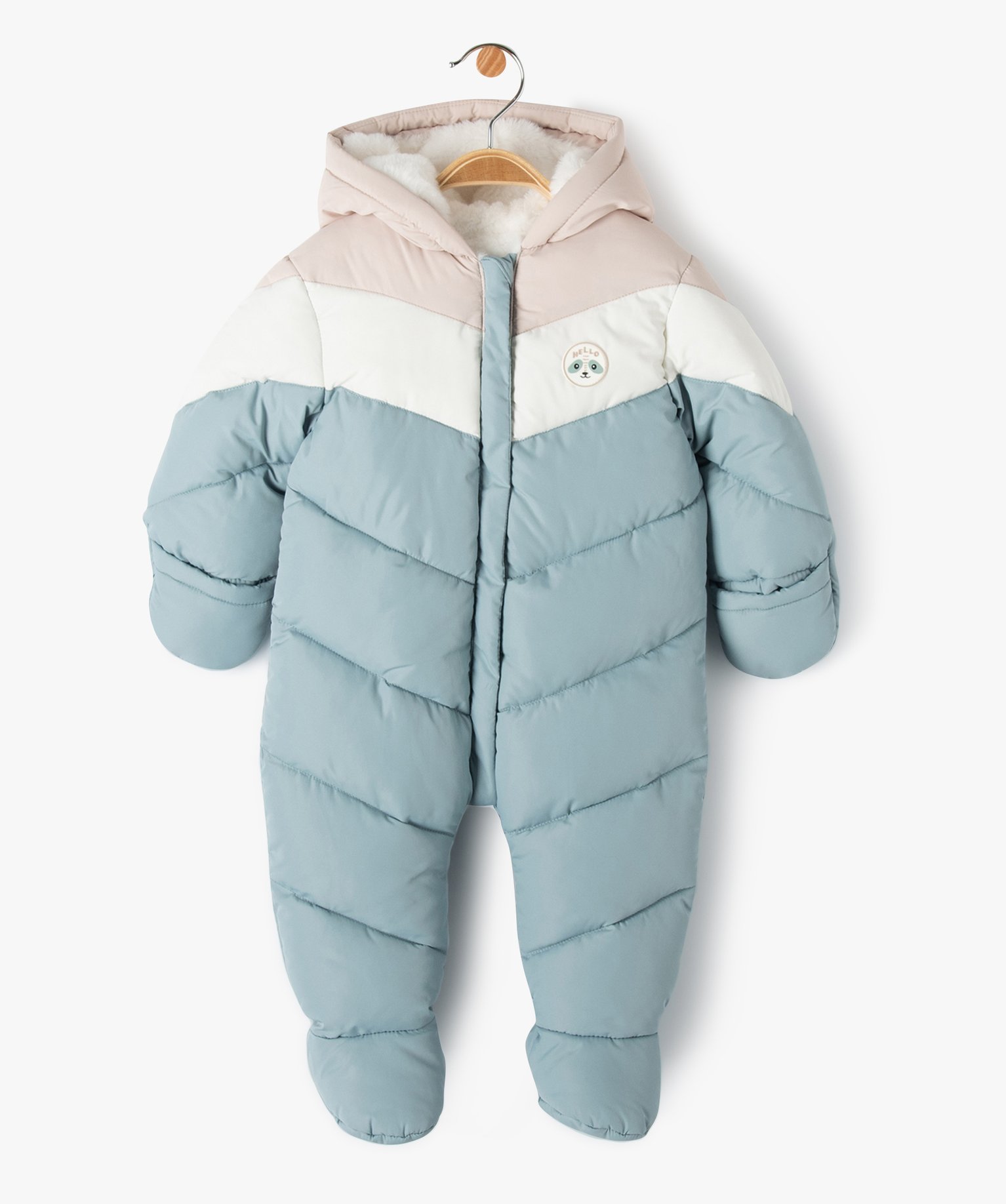 Combinaison pilote à capuche doublure fourrure imitation bébé