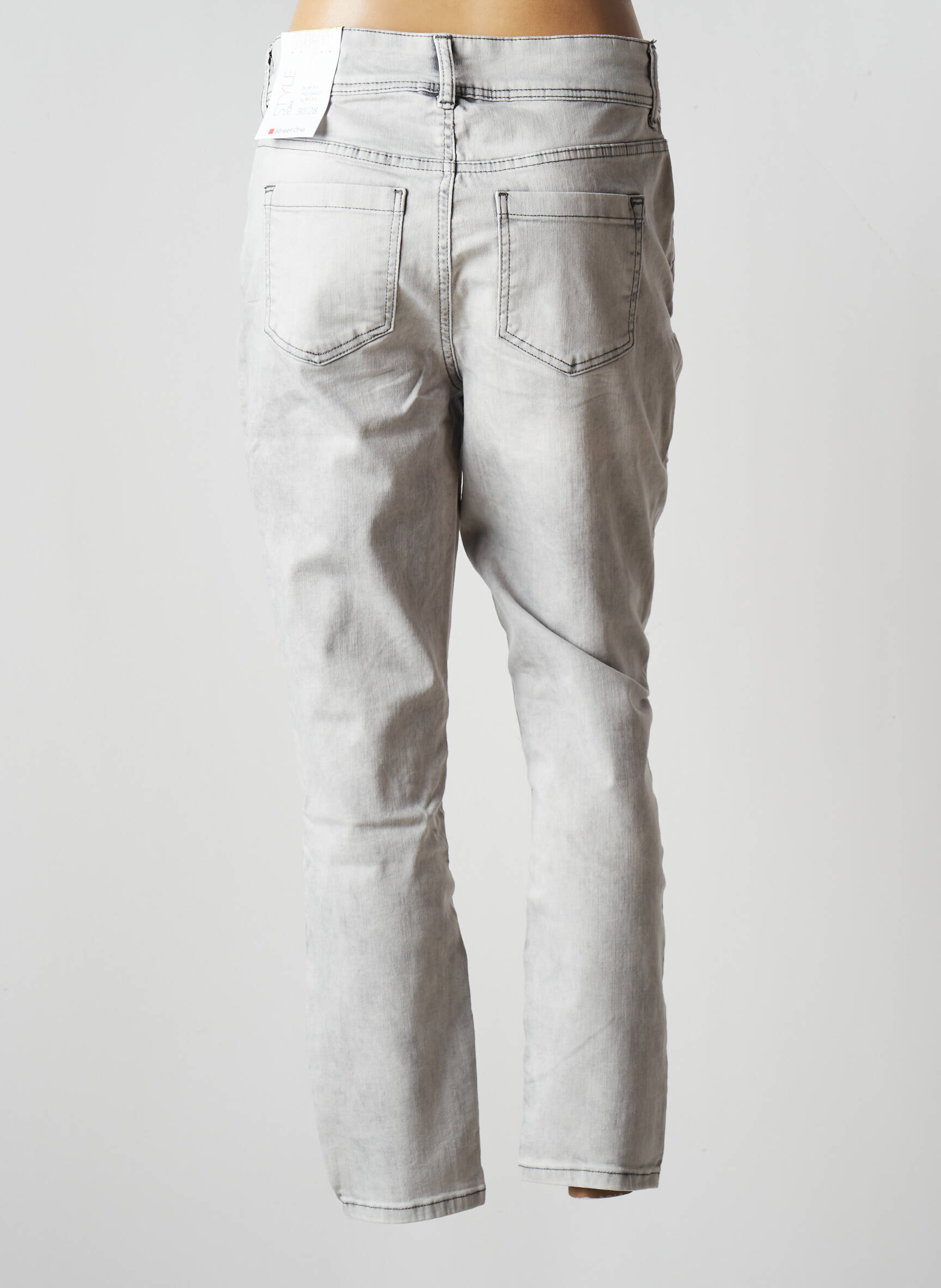 Street One Jeans Coupe Slim Femme couleur gris