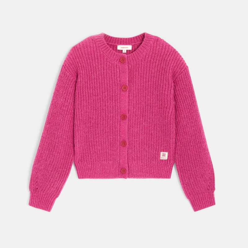 Gilet fille maille tricot violet orchidée Catimini
