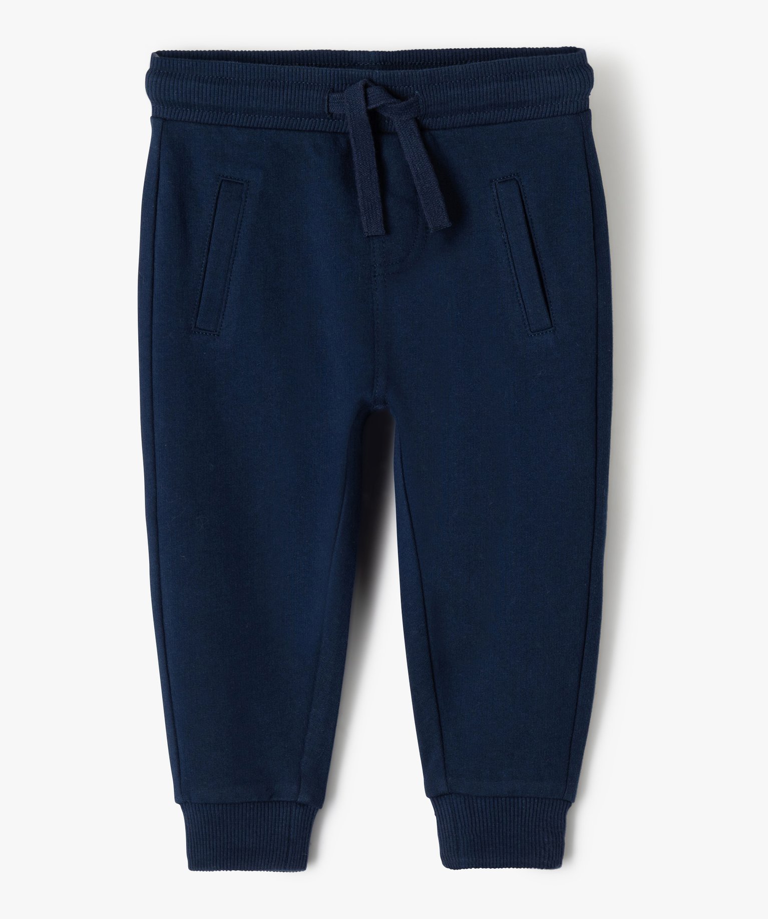 Pantalon bébé Garçon en maille avec ceinture bord-cte marine | GEMO