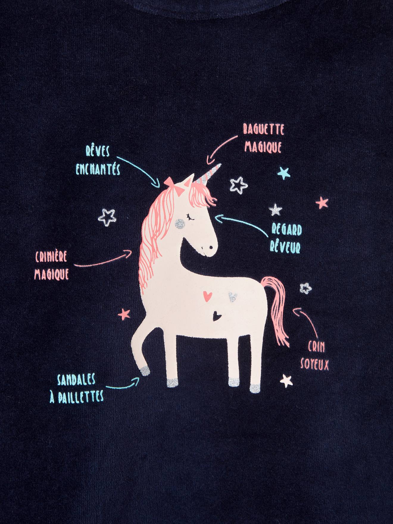 Lot de 2 pyjamas en velours fille licorne BASICS rose