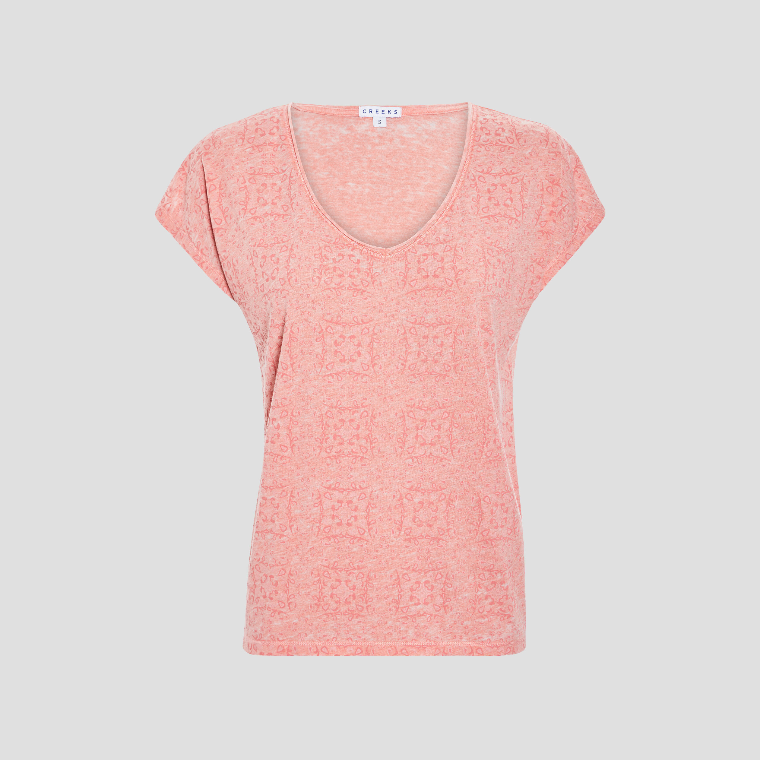 T-shirt manches courtes Creeks rose corail femme | La Halle