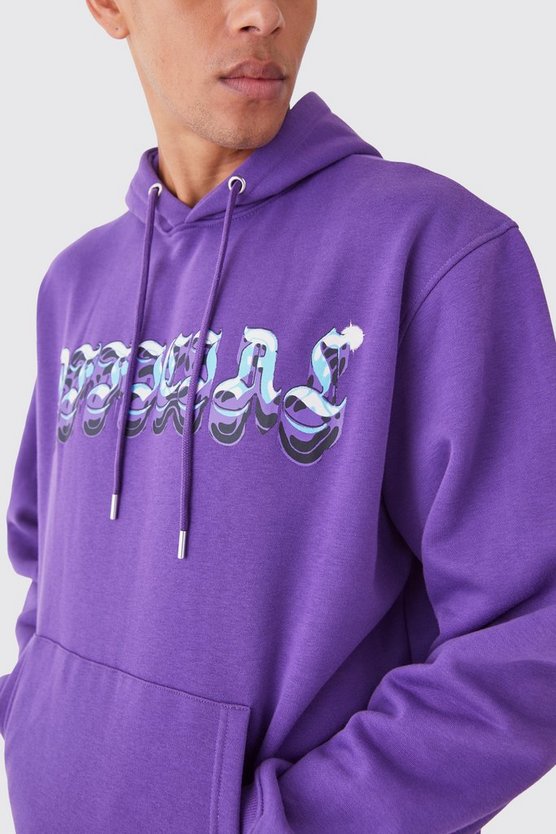 Oversize Hoodie mit Chrom Print