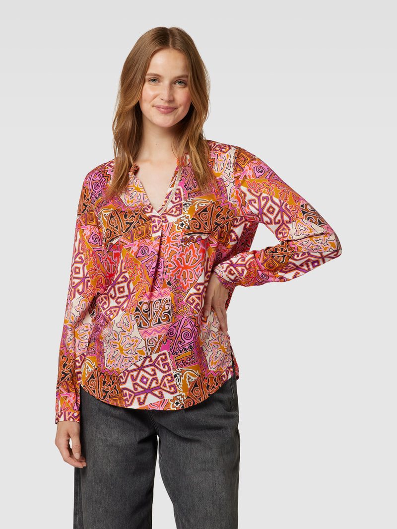 Blusenshirt mit Allover-Muster in pink