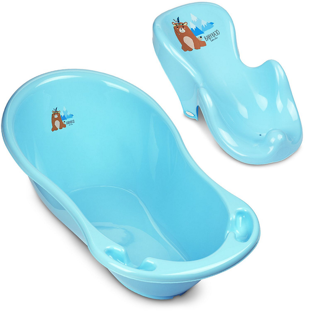 Baby Badewanne 2 Set - Baby Wanne mit Wannensitz