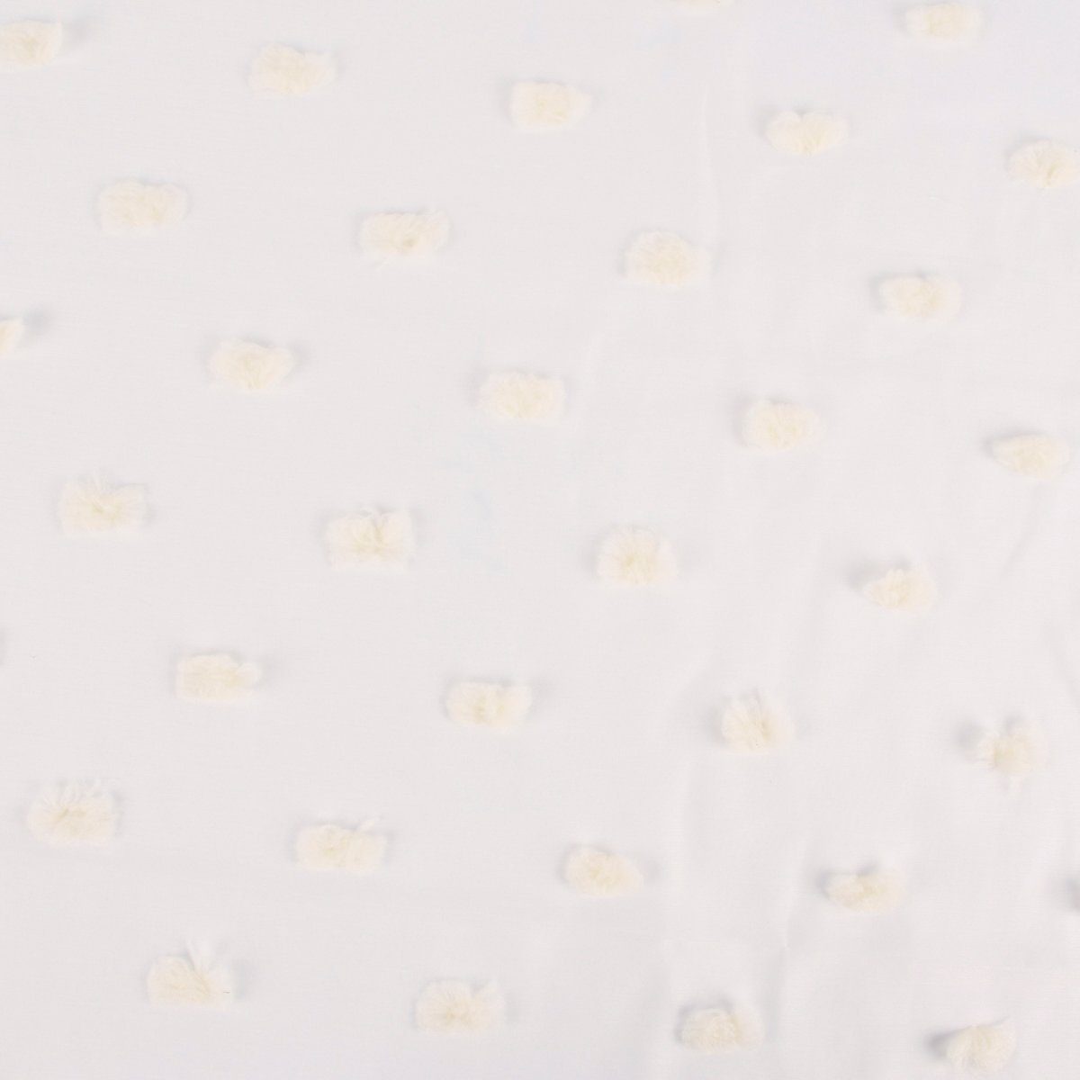 Meterware Rasch Textil Bambino Stores Pom Pom Puscheln weiß creme 3m, (1 St), halbtransparent, Kunstfaser, bestickt