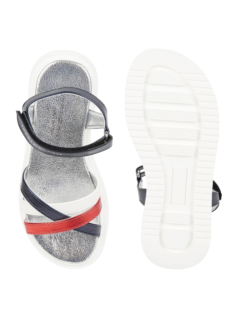 Sandalen in Metallic-Optik Modell 'Debora' in blau
