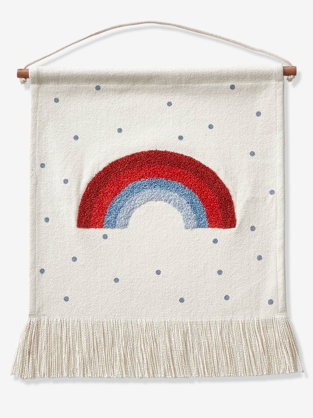 Vertbaudet Kinderzimmer Regenbogen-Wandbehang, personalisierbar - weiß/blau