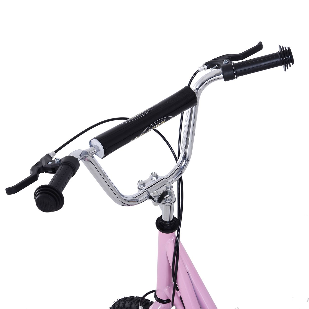 HOMCOM Kinderroller mit Bremsen 16/12 Zoll Scooter Tretroller Cityroller Kinder Roller Kickboard für 5  Jahre Kinder Rosa 135 x 58 x 92-100 cm