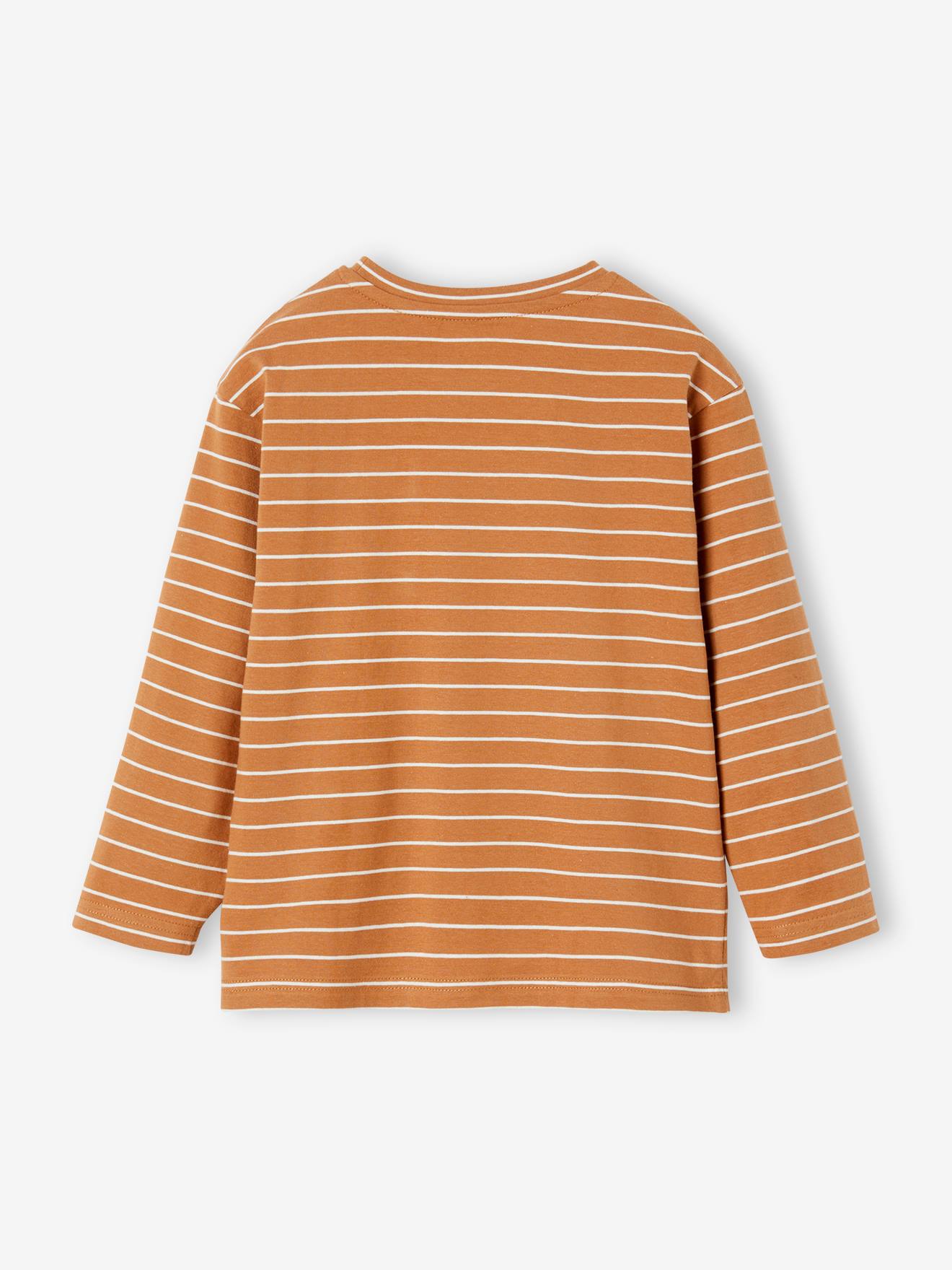 Vertbaudet Jungen Ringelshirt mit Recycling-Baumwolle, personalisierbar - schieferblau