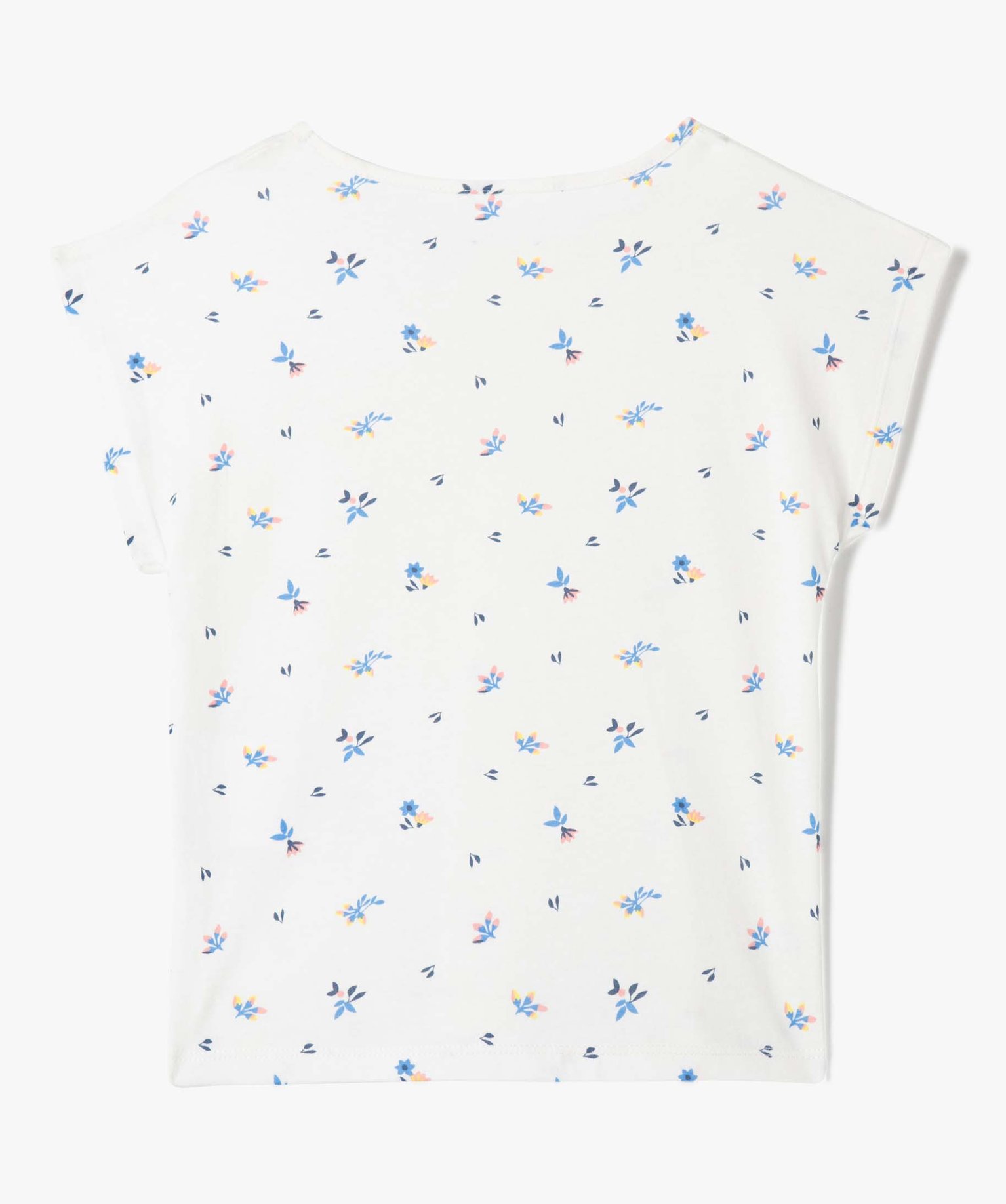 Tee-shirt fille à motifs fleuris coupe loose ecru | GEMO