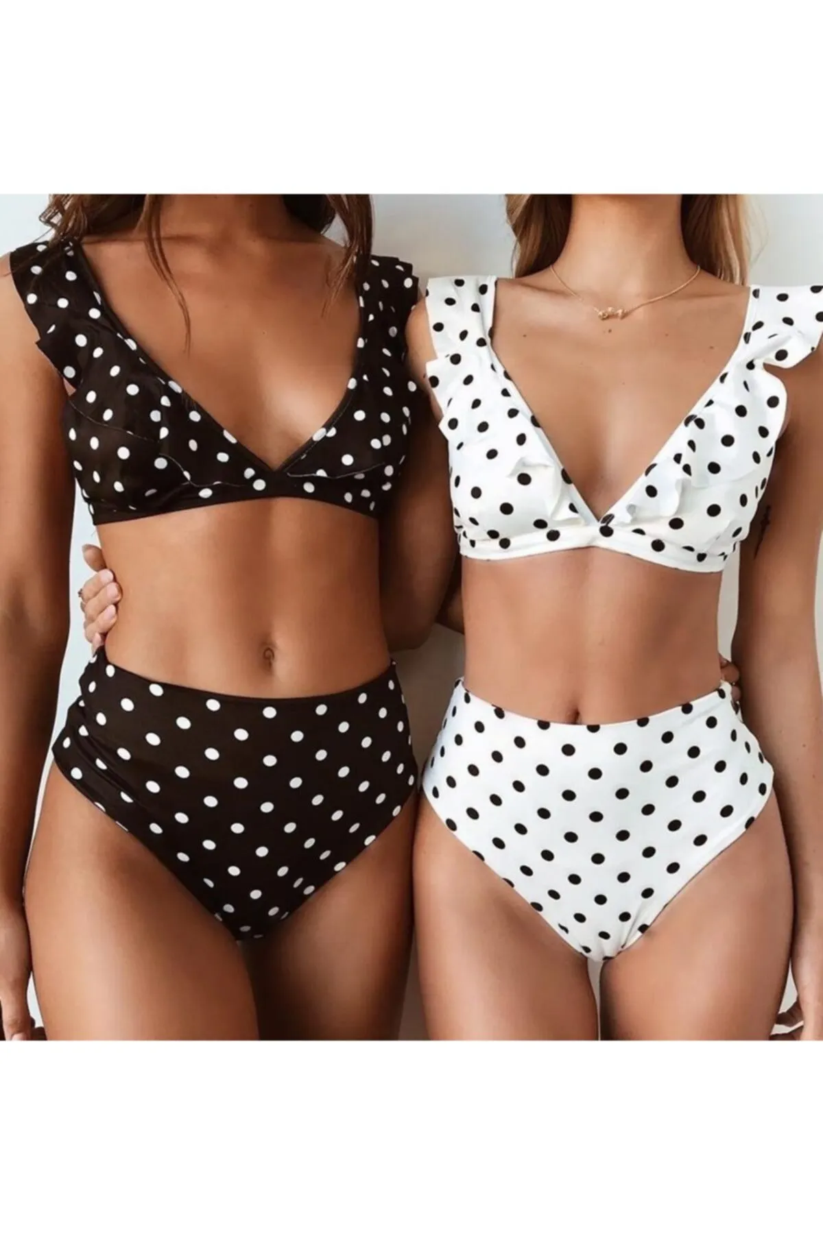 Angelsin  Polka Dot Bikini Set Weiß
