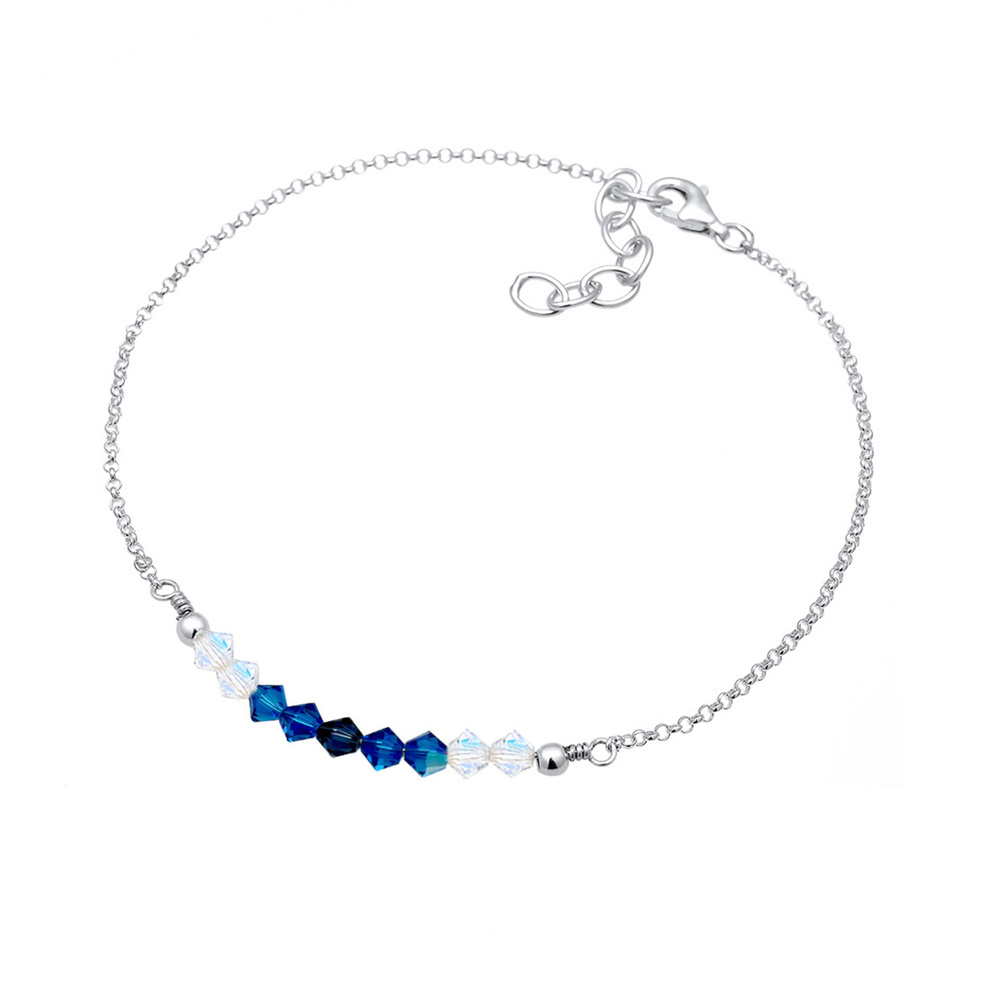 Elli Elli Bracelet de Cheville Femme Pendentif de Boule Moderne avec Cristaux en Argen Bijoux