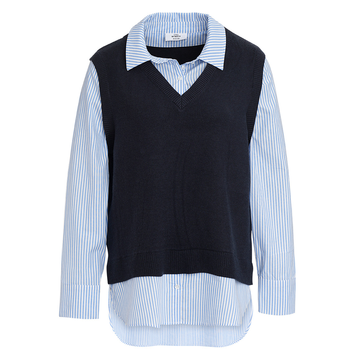 Damen Strickpullunder im Layer-Look