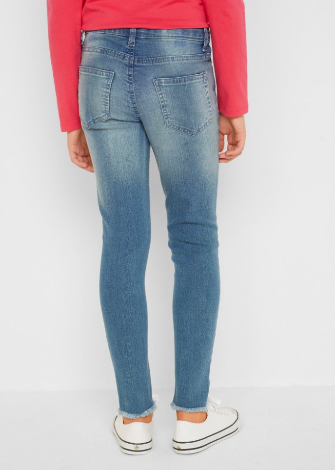 Mädchen Skinny-Jeans mit Used Effekt