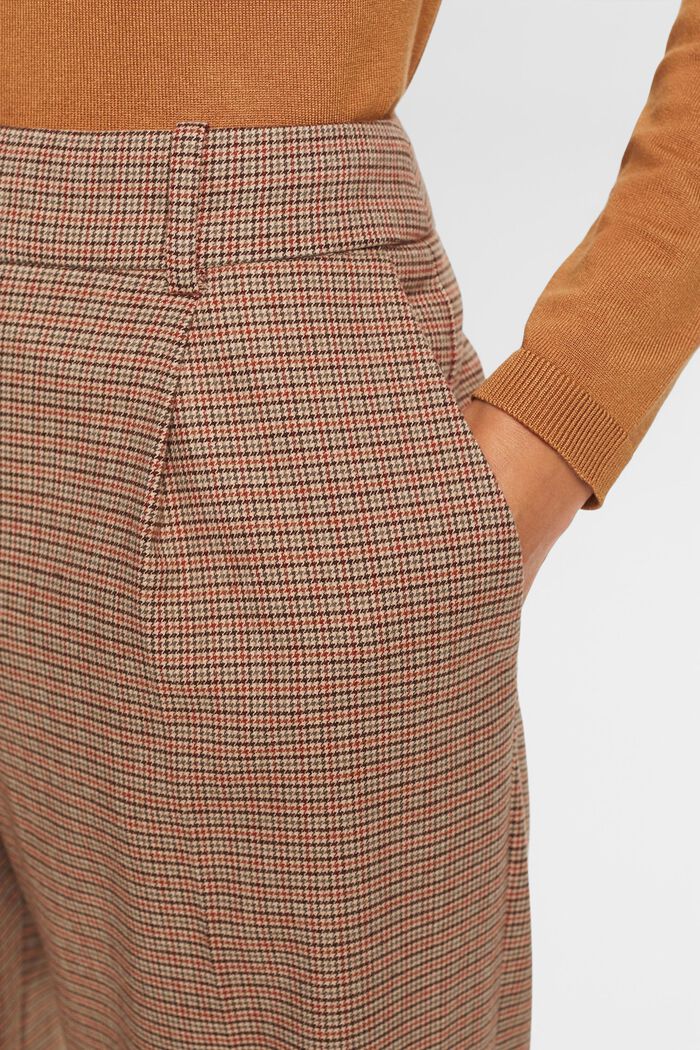 Hose mit Hahnentrittmuster und hohem Bund
