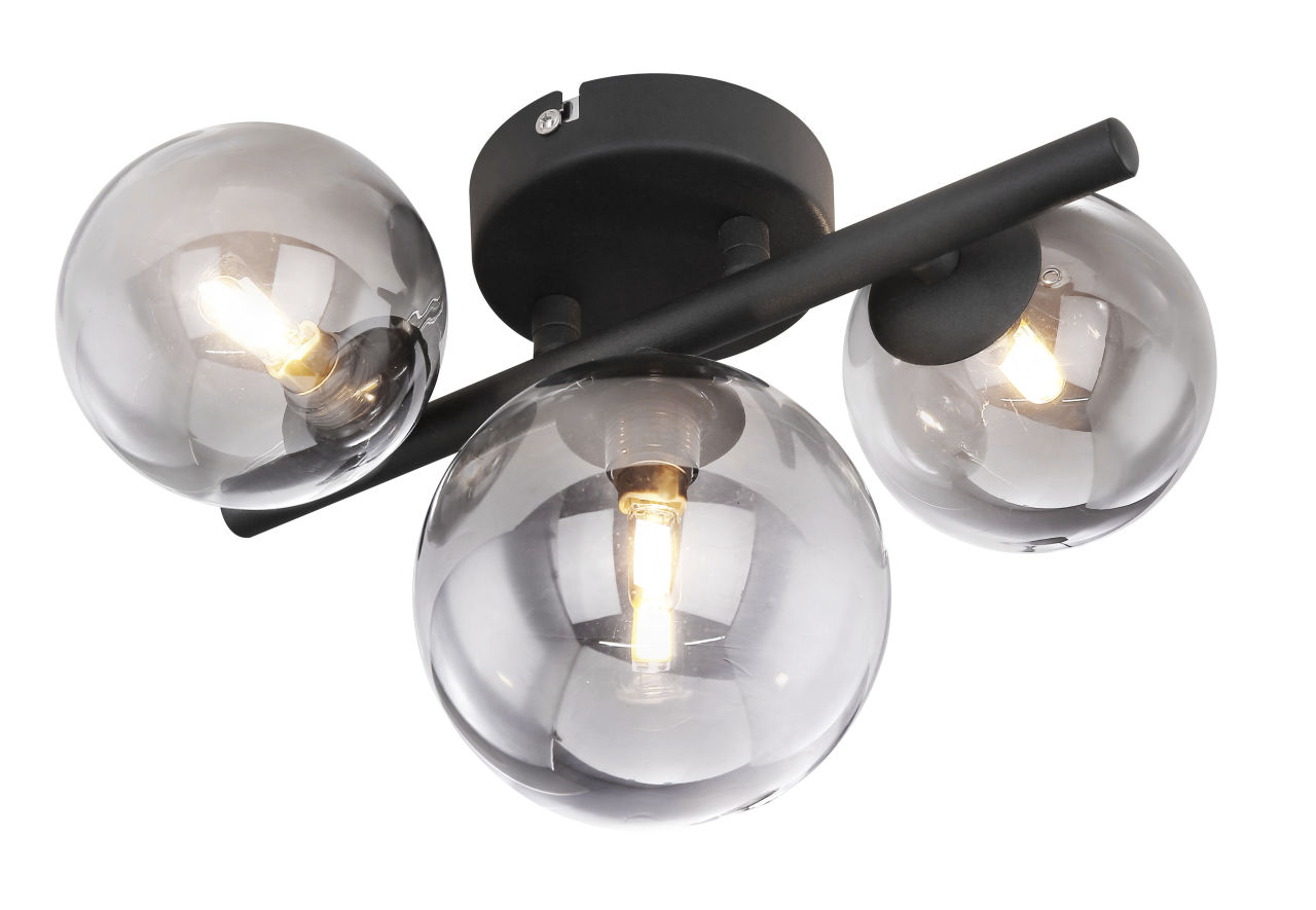 Globo Lighting - RIHA - Wandleuchte Metall schwarz matt, 3x G9 LED
