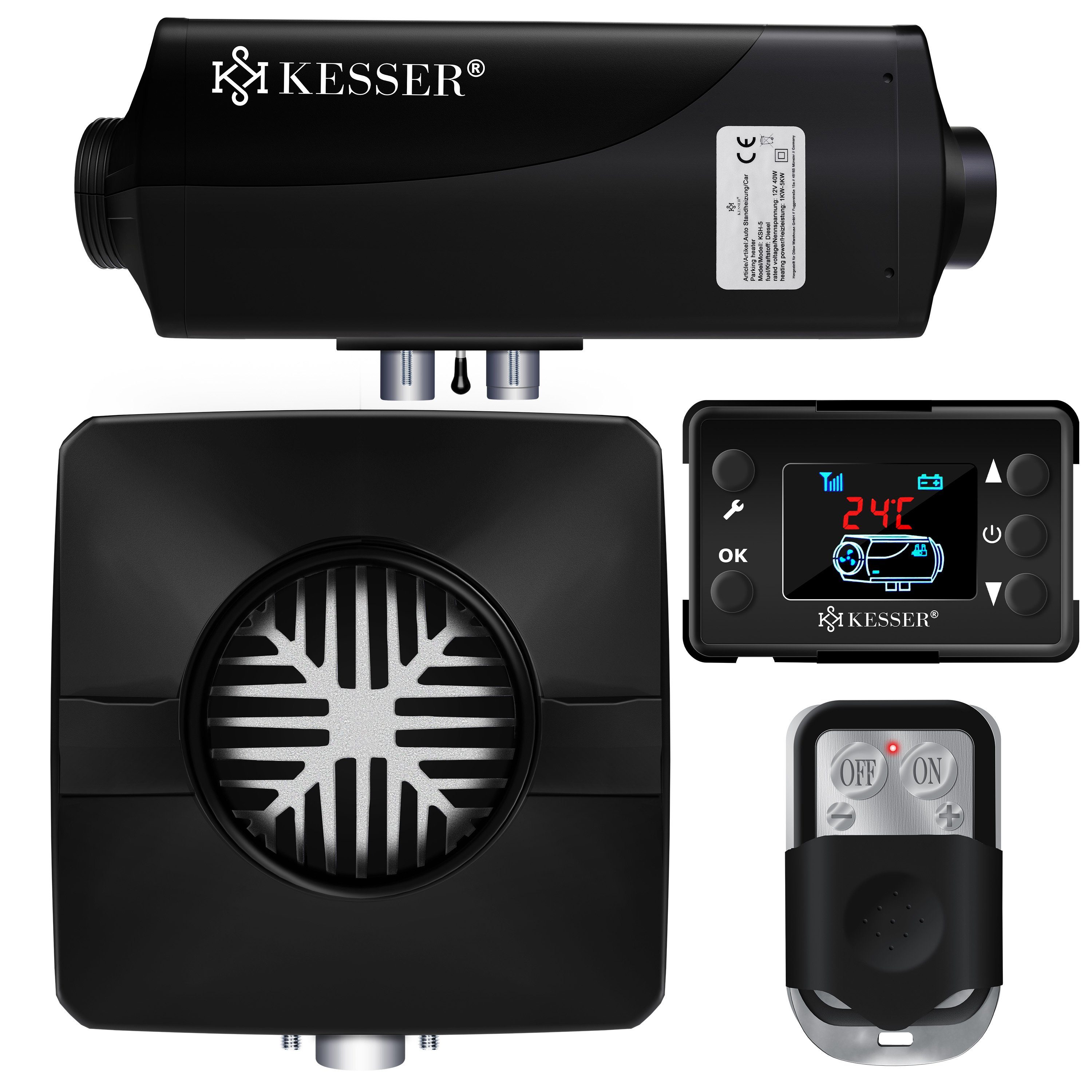 KESSER Heizgerät, 5000 W, Standheizung 5 & 8KW für Diesel +LCD-Display Fernbedienung