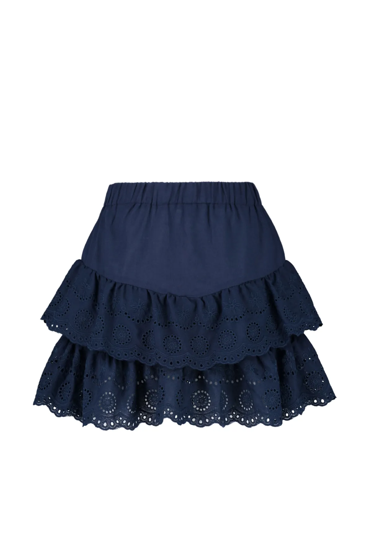 Trendyol Collection  Marineblauer Mini-Rock aus gewebtem Brode mit Details TBESS24ET00004