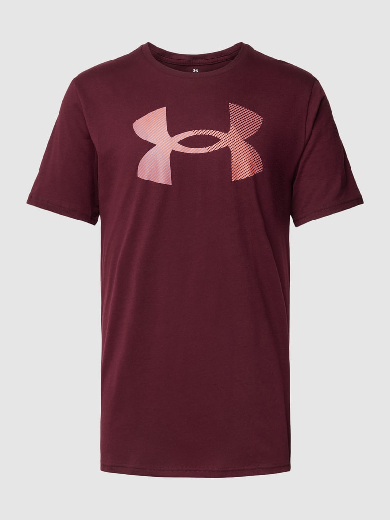 T-Shirt mit Label-Print in bordeaux rot