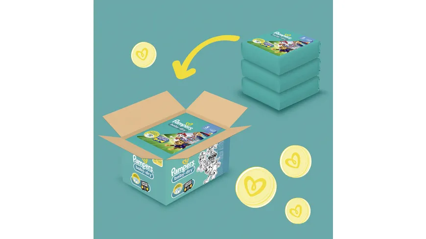 Pampers Baby Dry Paw Patrol Windeln Gr.5 Junior 11-16kg MonatsBox