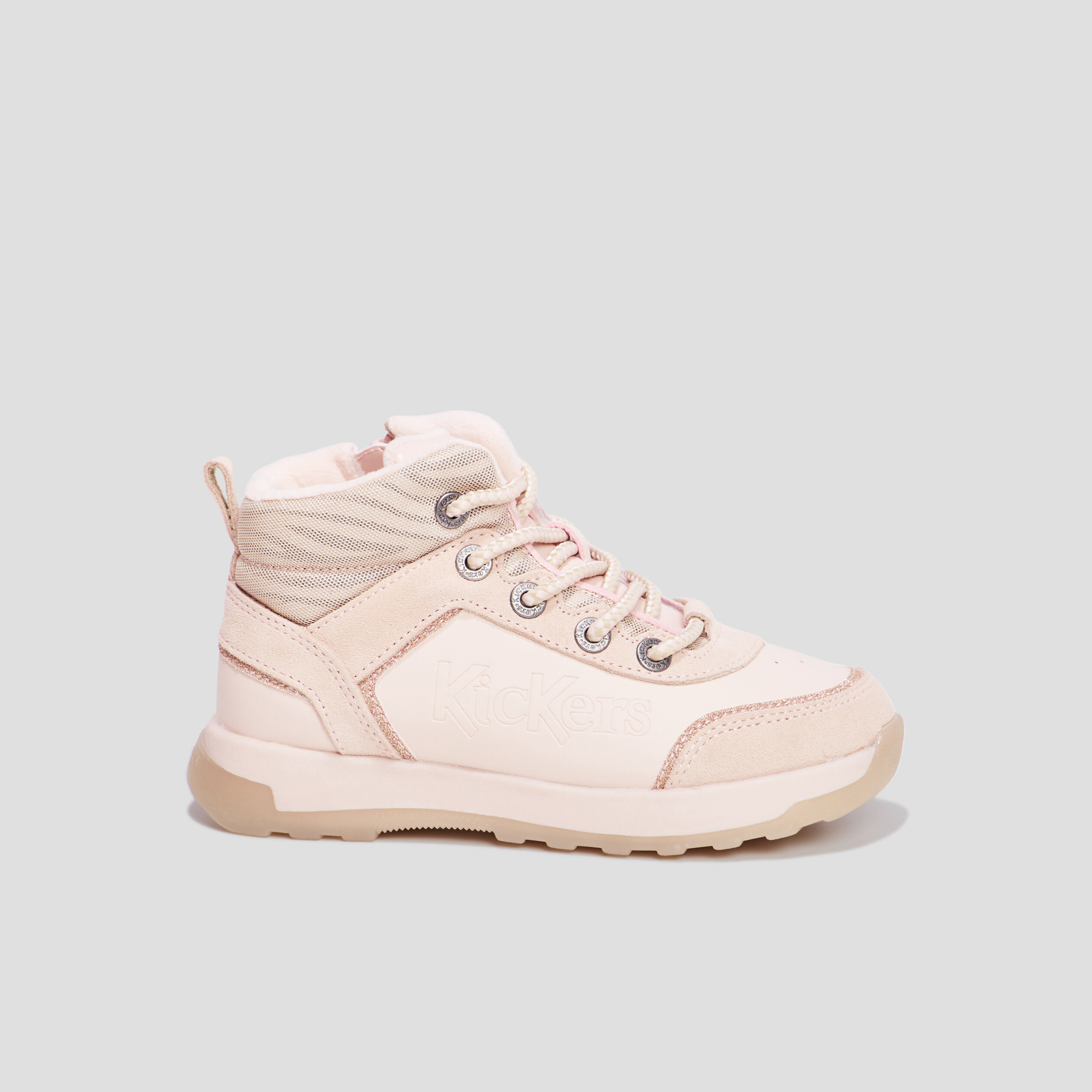 Bottines zippées Kickers Fauna rose fille | La Halle