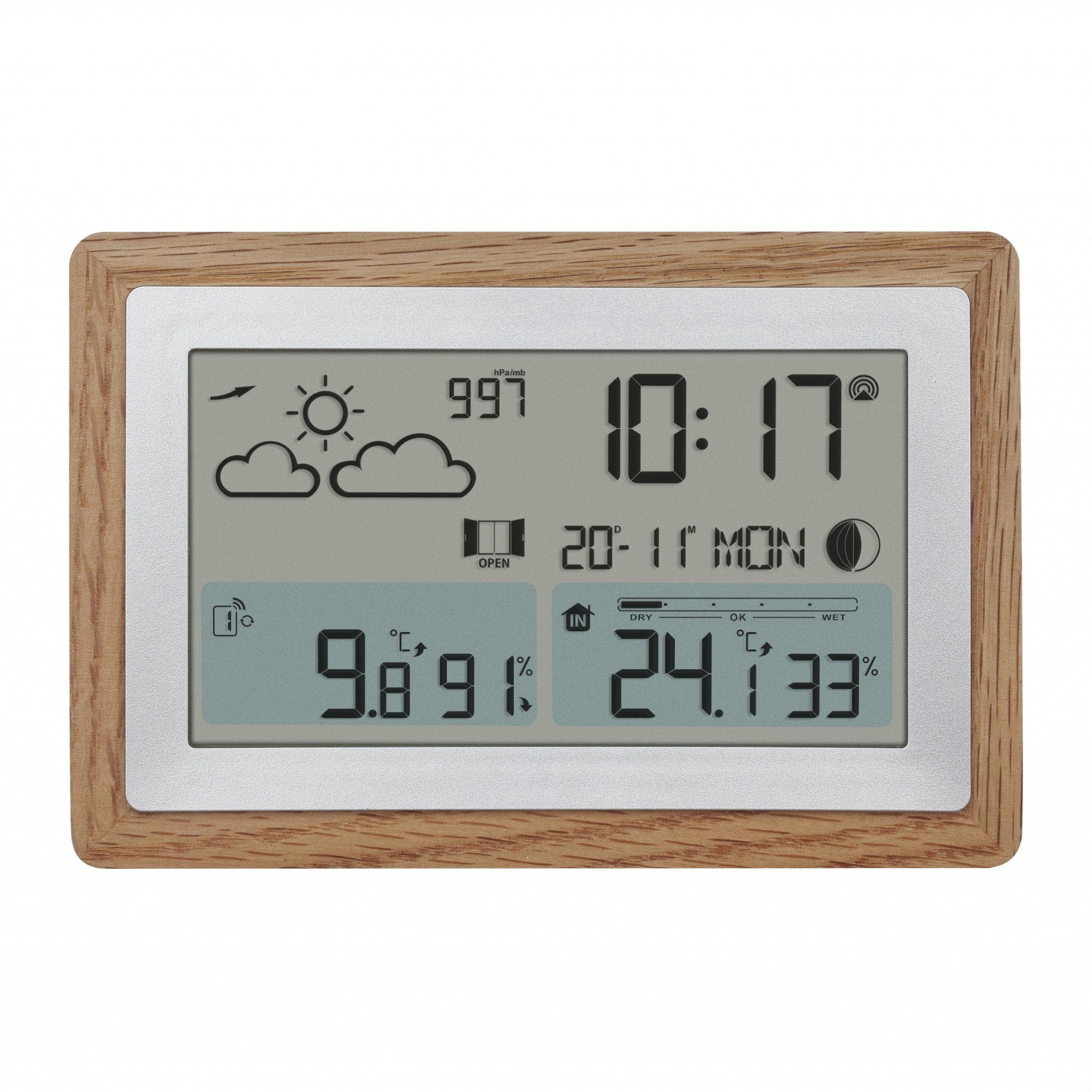 TFA Dostmann TFA 35.1167.54 digitale Wetterstation OAK mit Außensensor Funkwetterstation