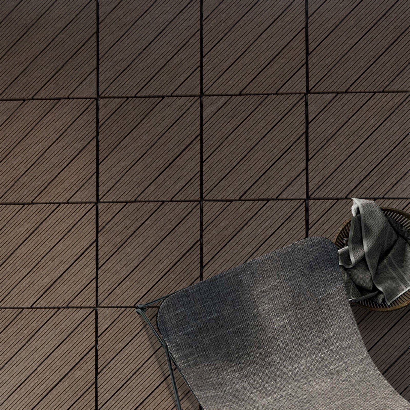 Floordirekt Klickfliese 30 x 30 cm, Holzdielenoptik, Terrassenfliese, Fliese, 11 St.