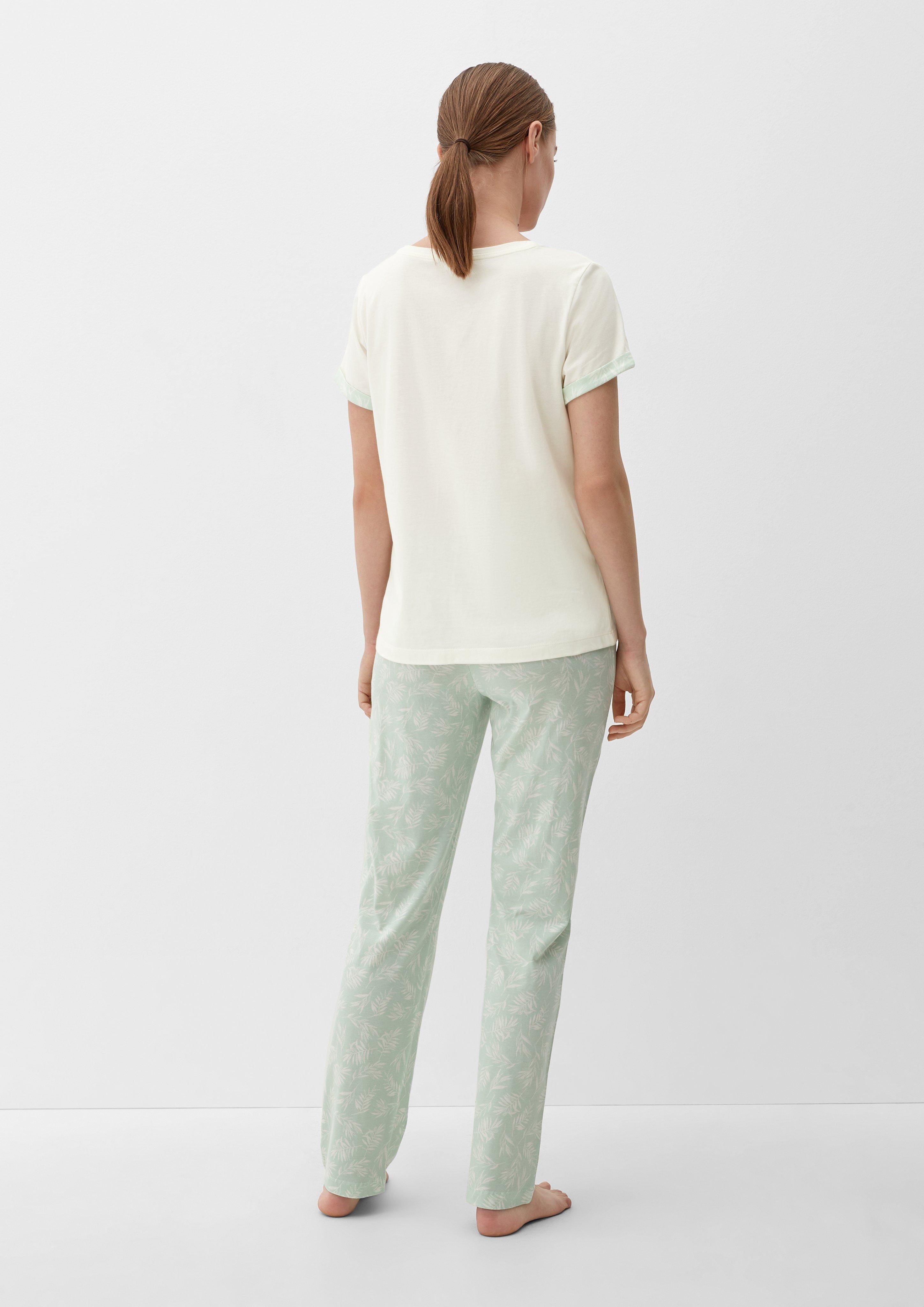 Pyjama-Shirt mit fixiertem Armumschlag  6008356-0200
