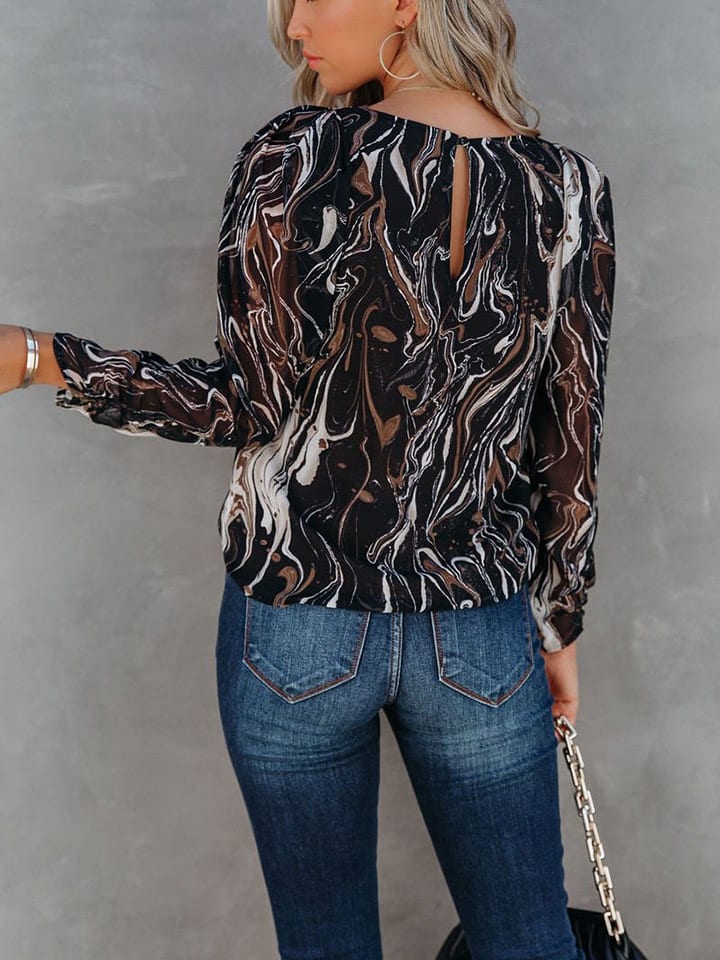 Milan Kiss Bluse in Schwarz/ Creme günstig kaufen